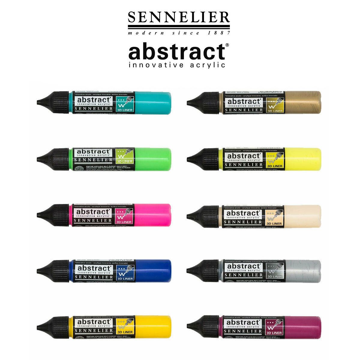 Sennelier Abstract Acrylic 3D Liners 27ml Assortment
