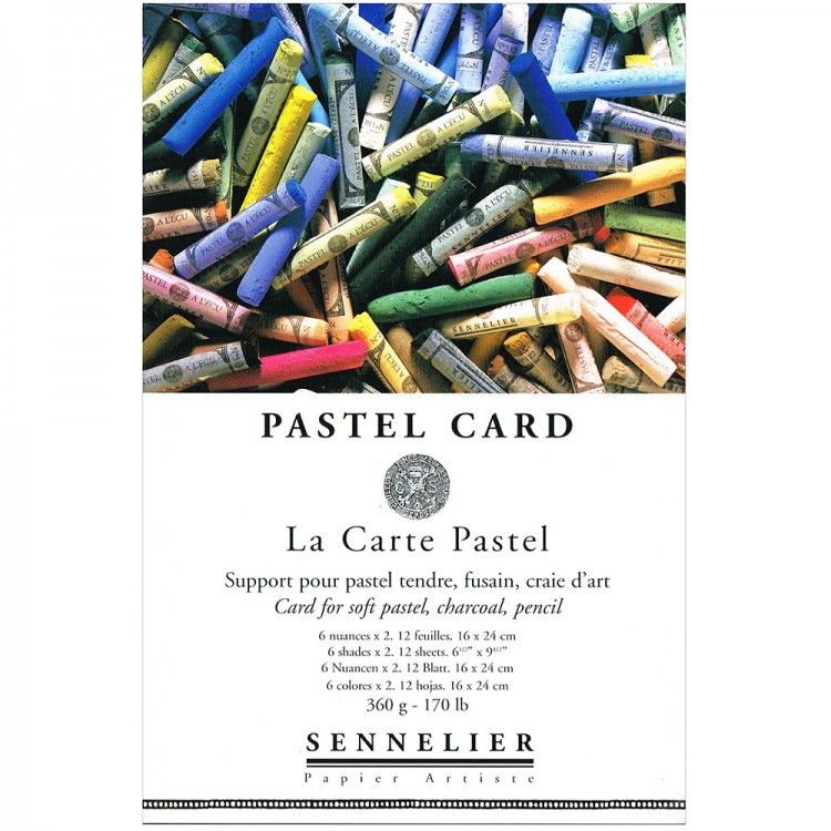 Sennelier La Carte Pastel Card Pad - (2 Sheets of 6 Colours) 12 x 16 inch