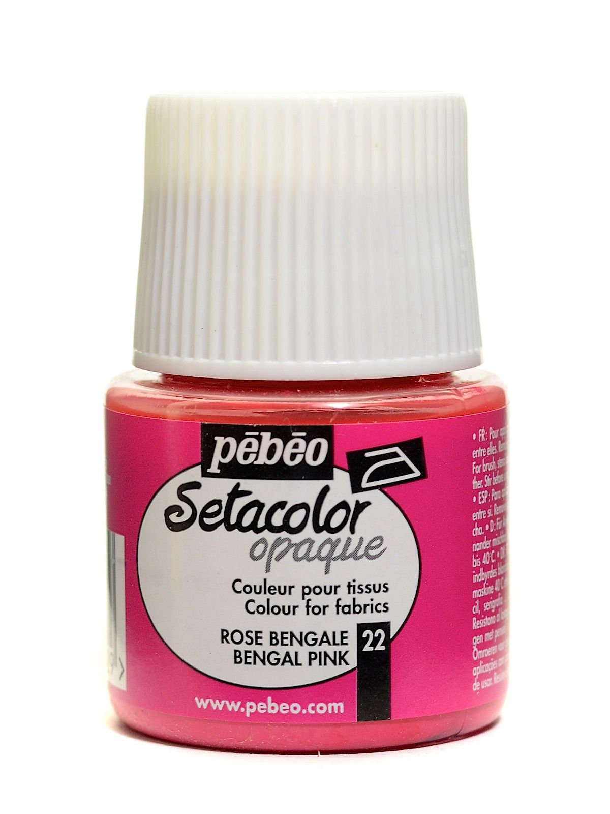 Pébéo Setacolor Fabric Paint - Opaque Bengal Pink - 45 mL Bottle