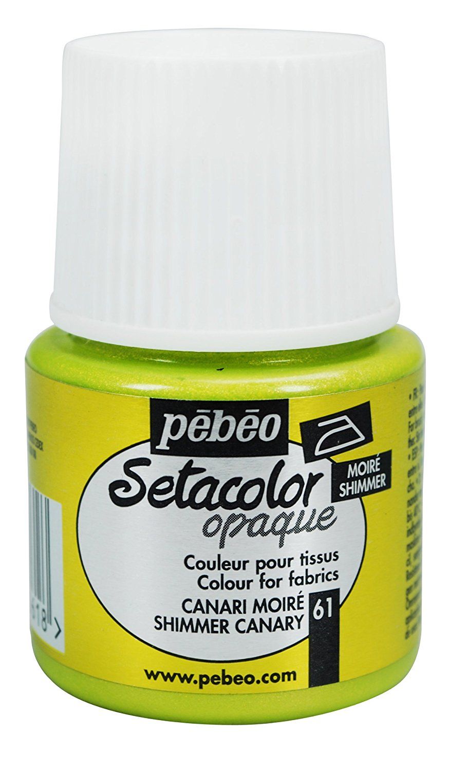 Pébéo Setacolor Fabric Paint - Opaque Shimmer Canary - 45 mL Bottle