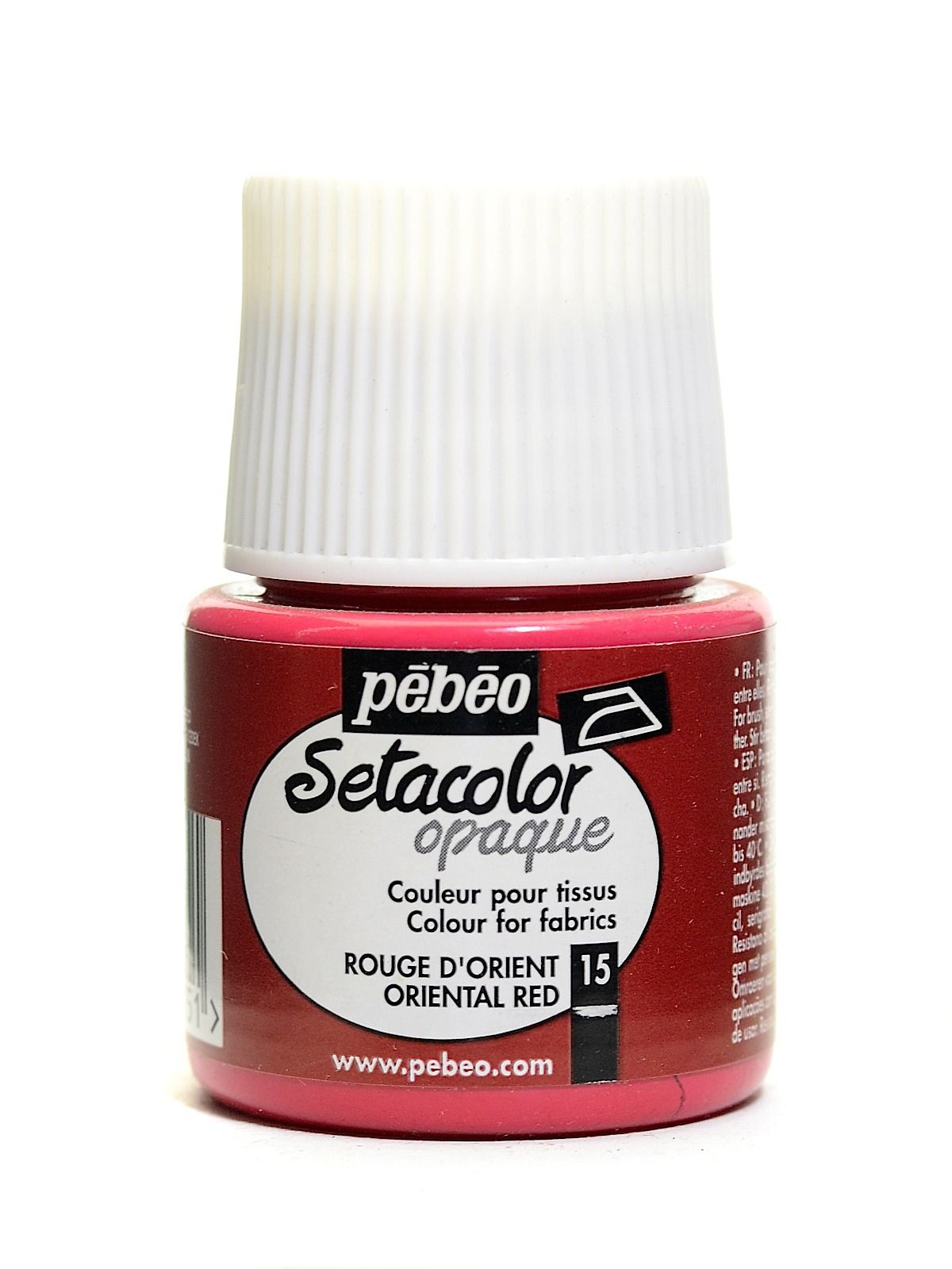 Pébéo Setacolor Fabric Paint Opaque - Shimmer Oreintal Red - 45 mL Bottle