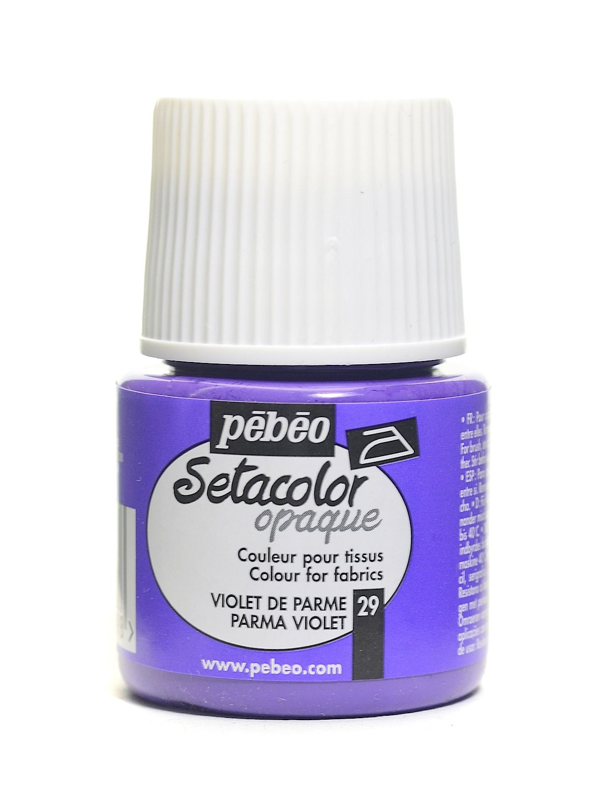 Pébéo Setacolor Fabric Paint - Opaque Parma Violet - 45 mL Bottle