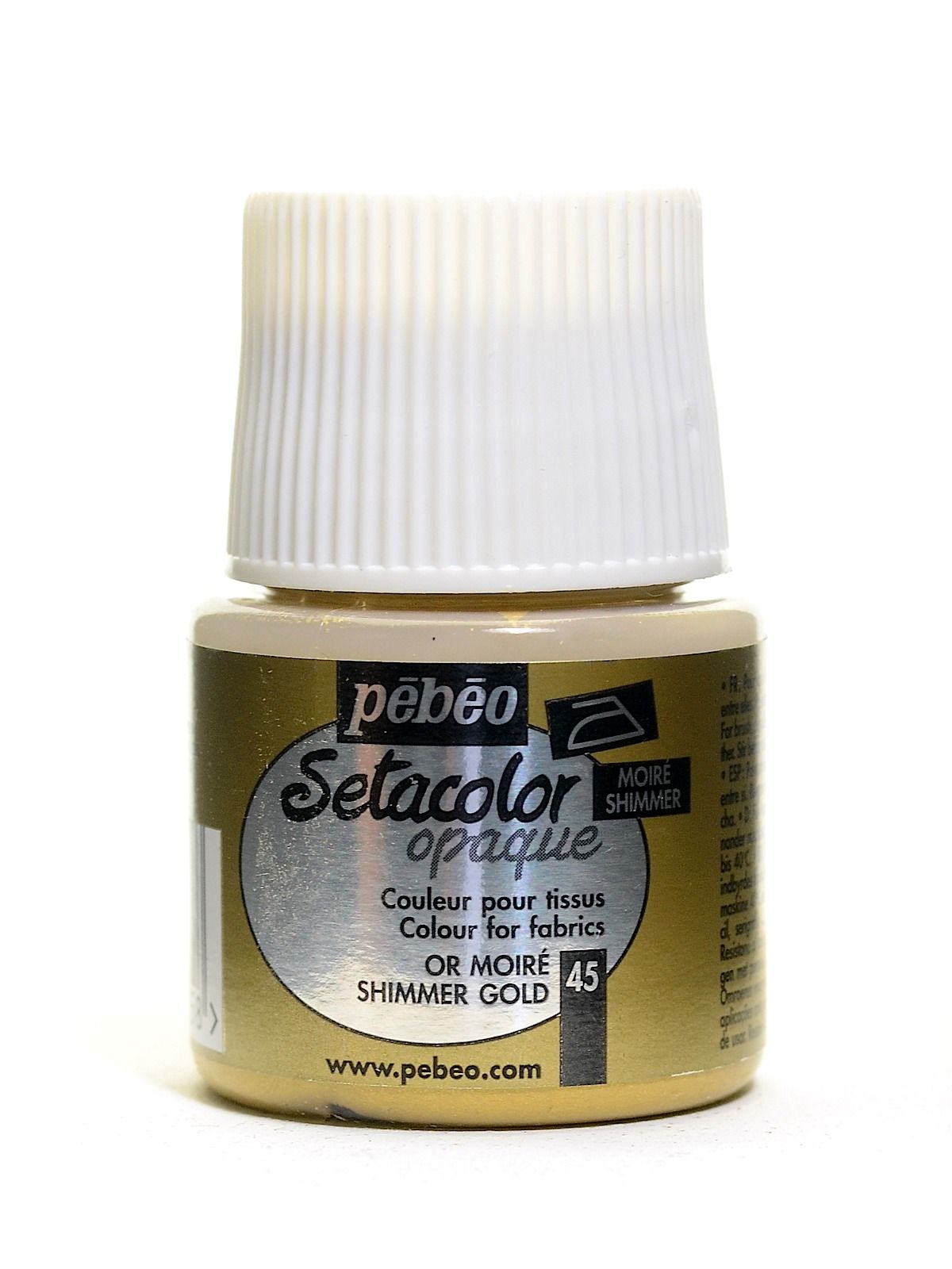 Pébéo Setacolor Fabric Paint - Opaque Shimmer Gold - 45 mL Bottle