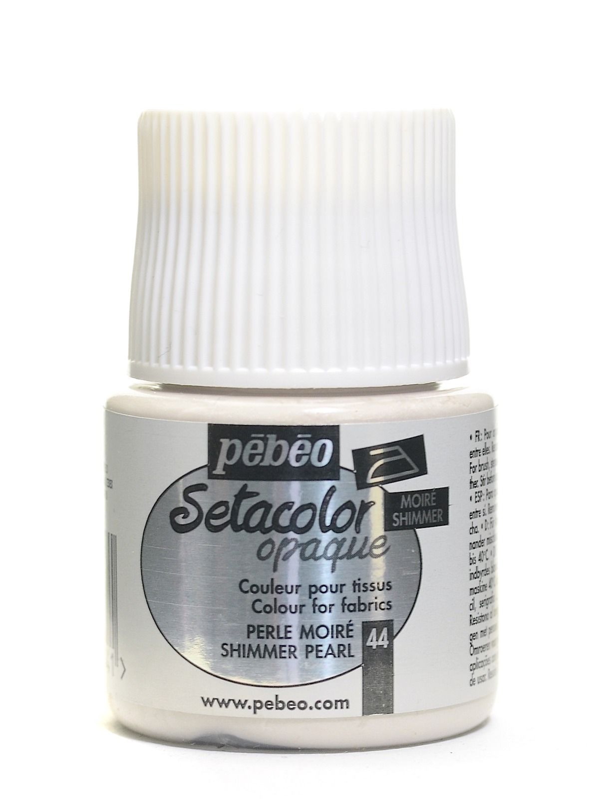 Pébéo Setacolor Fabric Paint - Opaque Shimmer Pearl - 45 mL Bottle