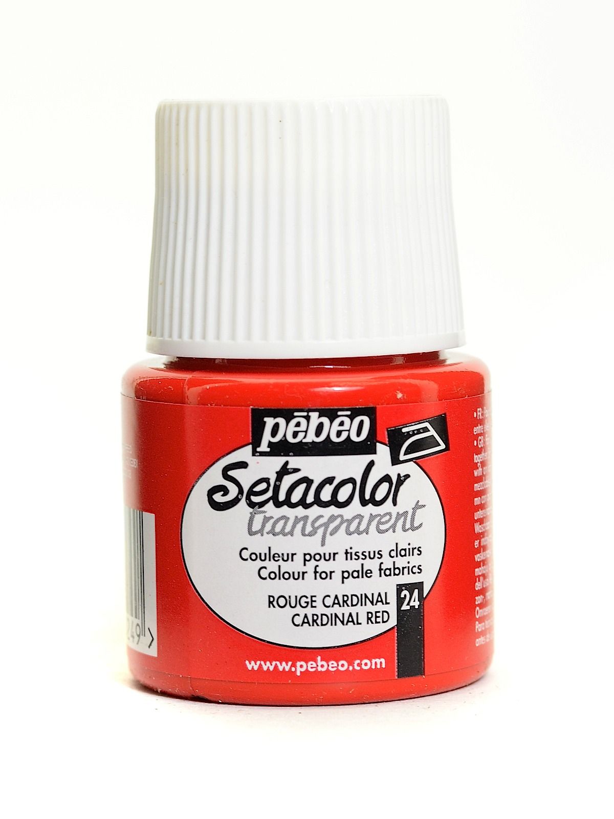 Pébéo Setacolor Fabric Paint - Transparent Cardinal Red - 45 mL Bottle