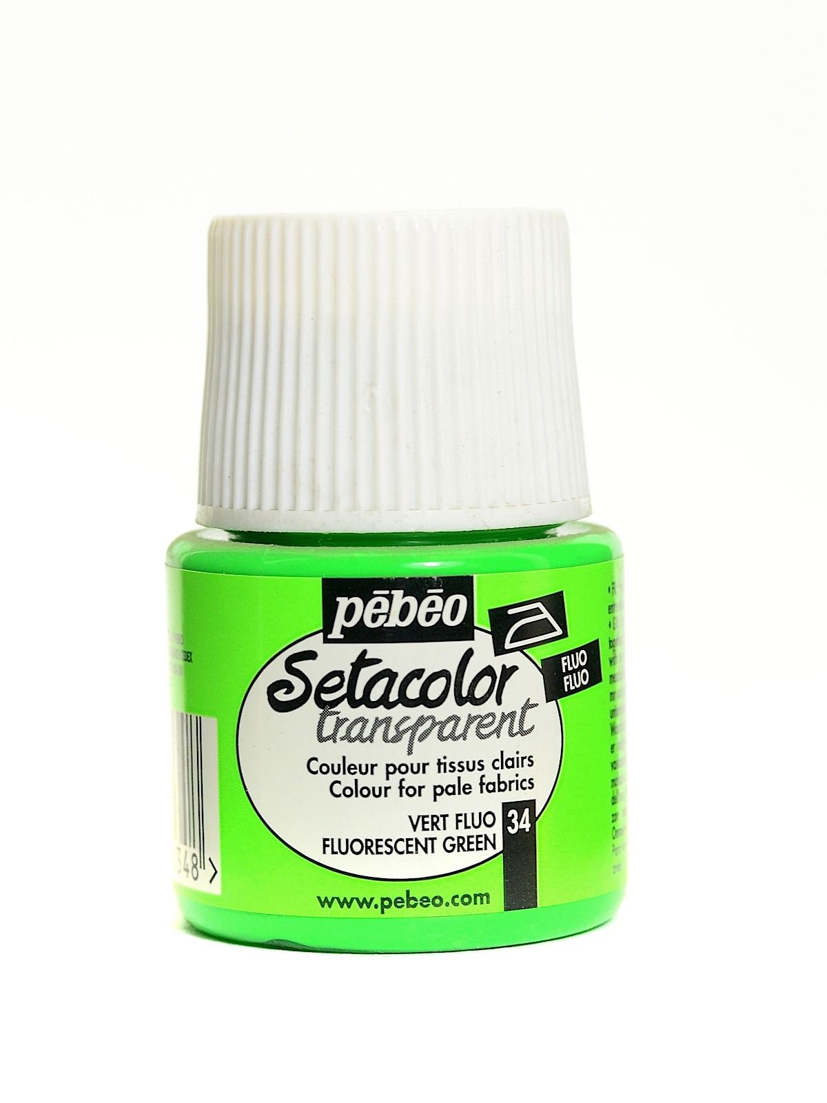 Pébéo Setacolor Fabric paint - Transparent Fluorescent Green - 45 mL Bottle