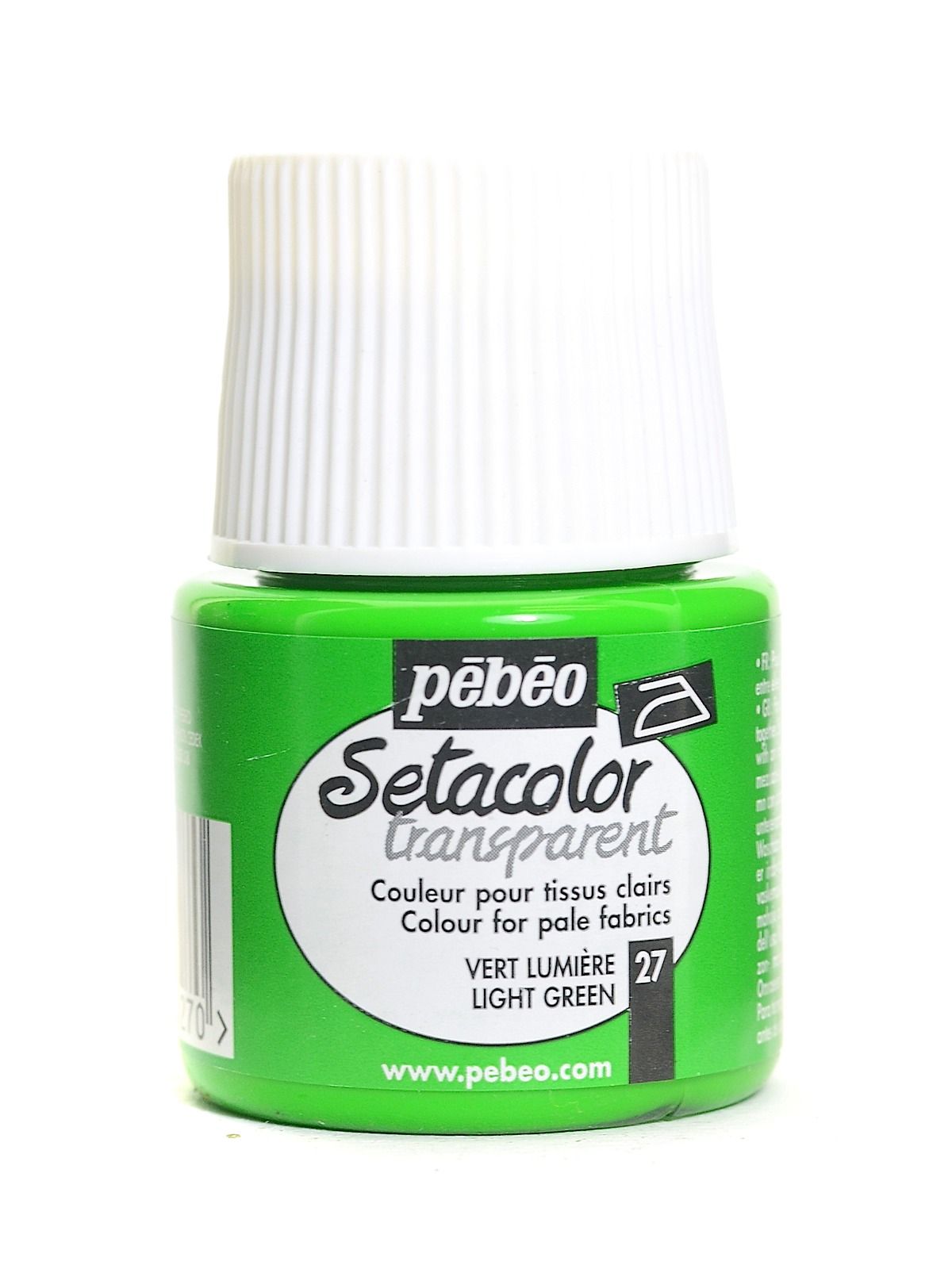 Pébéo Setacolor Fabric Paint - Transparent Light Green -  45 mL Bottle