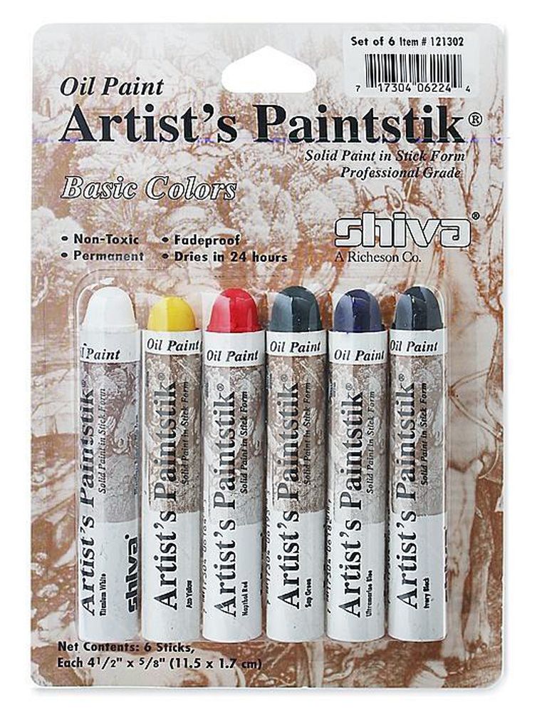 Shiva Artist's Oil Paintstik - Basic Colour Set of 6