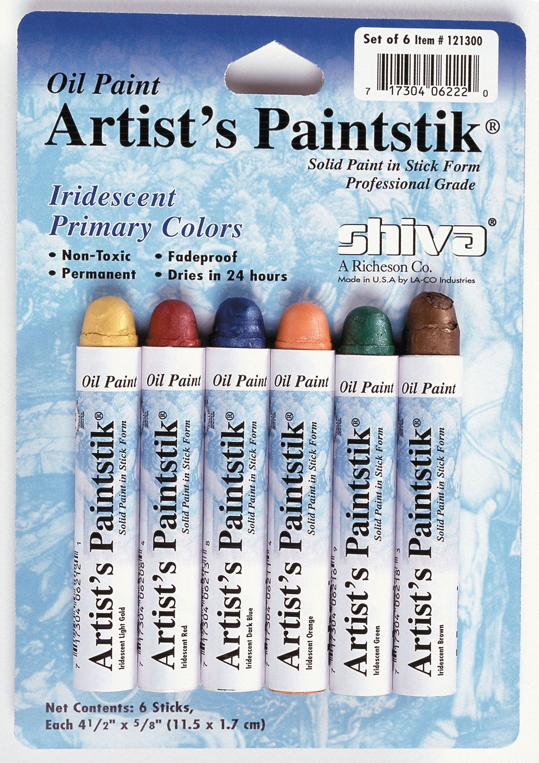 Shiva Artist's Oil Paintstik - Iridescent Primary Colour Set of 6