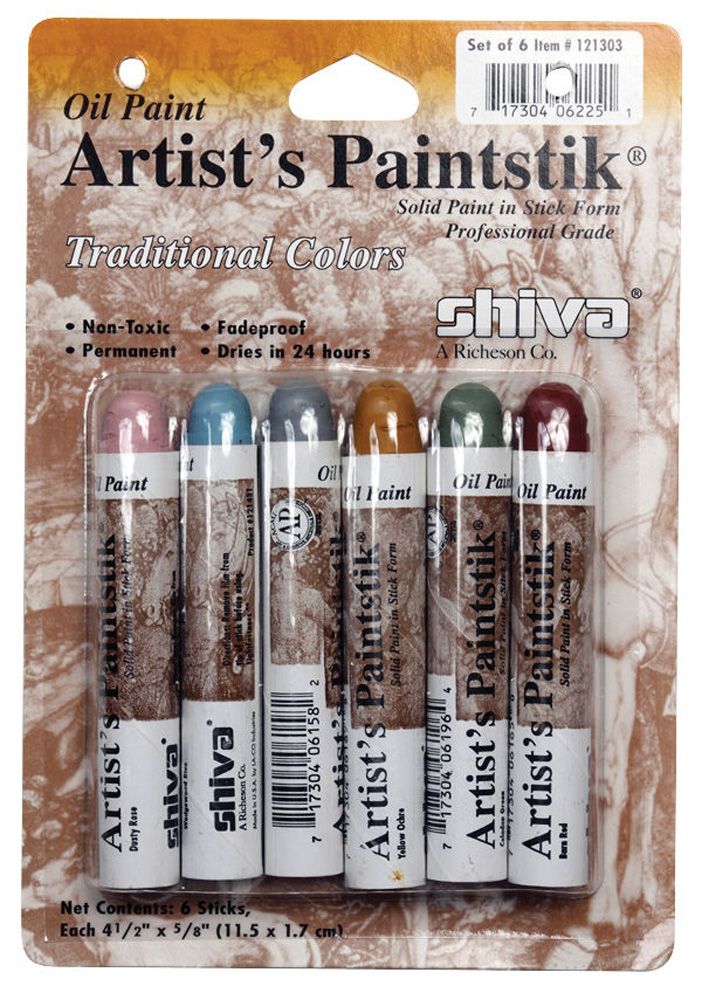 Shiva Artist's Oil Paintstik - Traditional Colour Set of 6