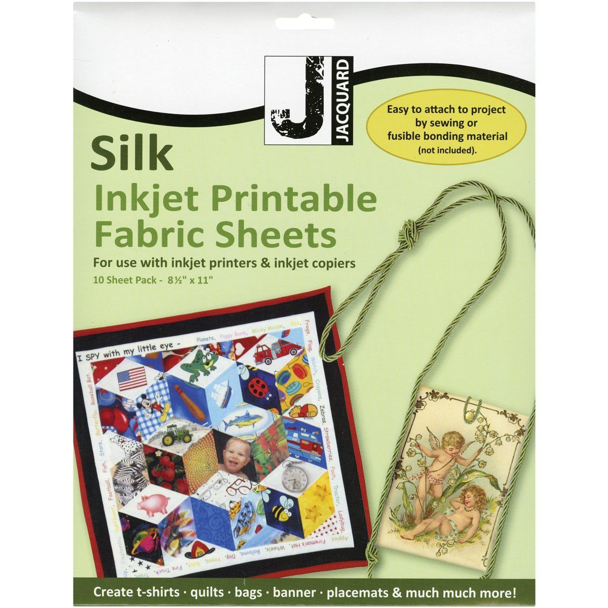Jacquard Inkjet Silk Fabric 8.5'' x 11'' - Silk Habotai Sheets (10 pack)