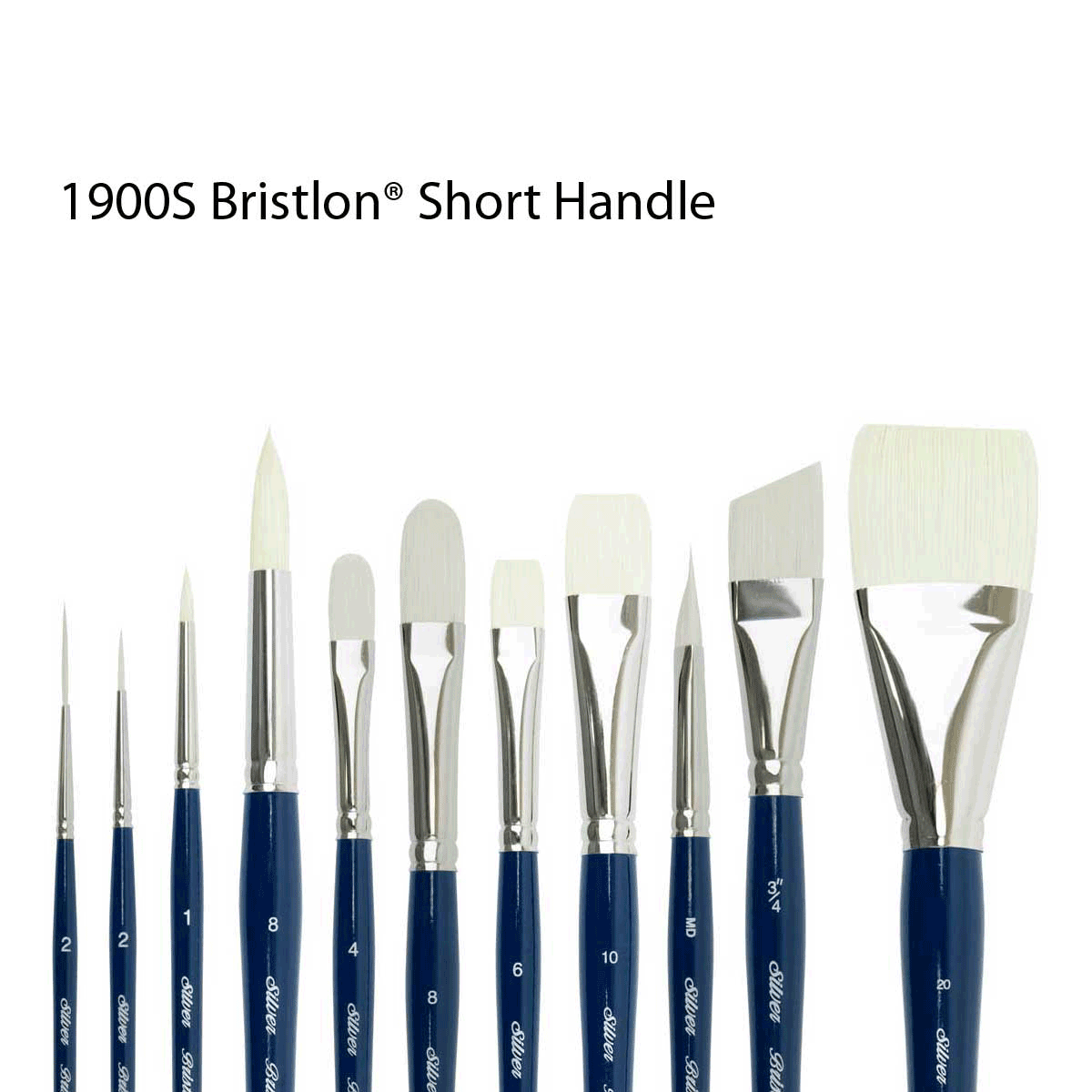 Silver Brush Bristlon Synthetic Short Handle Brushes
