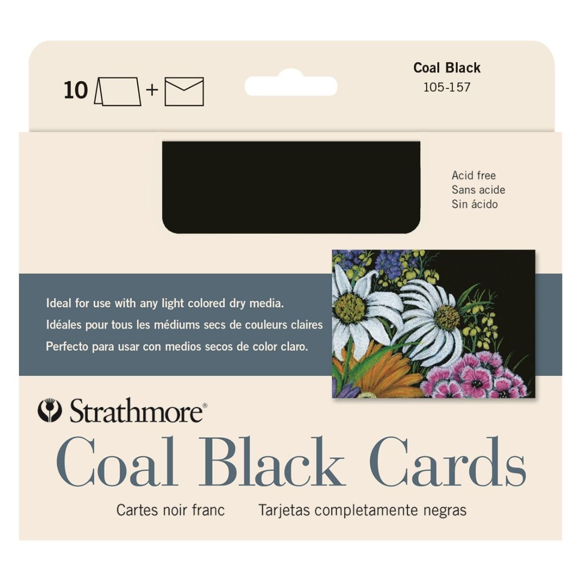  Artagain Blank Greeting Cards, Coal Black 10 Pack - 5" x 7 "