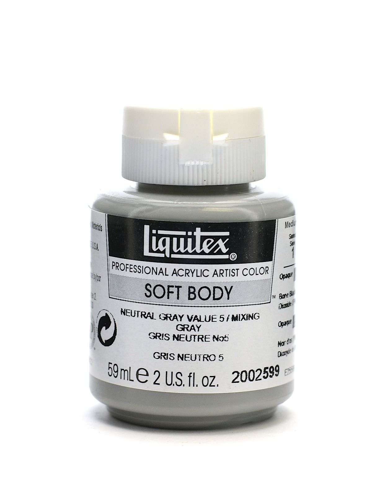 Liquitex Soft Body Acrylic - Neutral Gray Value 5/Mixing Gray 2-oz