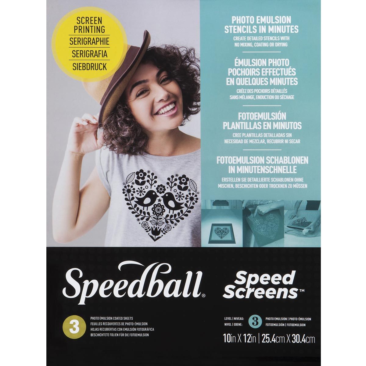 Speedball Speed Screens Photo Emulsion Stencils 3 Sheet Pack