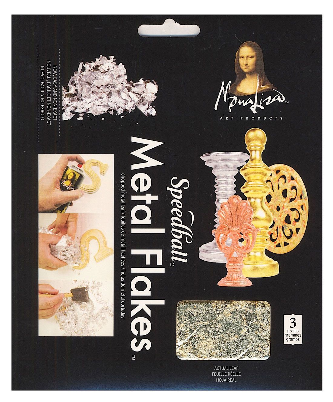 Mona Lisa Gold Metal Flakes 3-Gram Pack