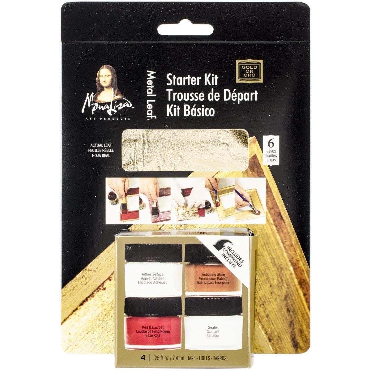 Mona Lisa Gold Metal Leaf Starter Kit Set
