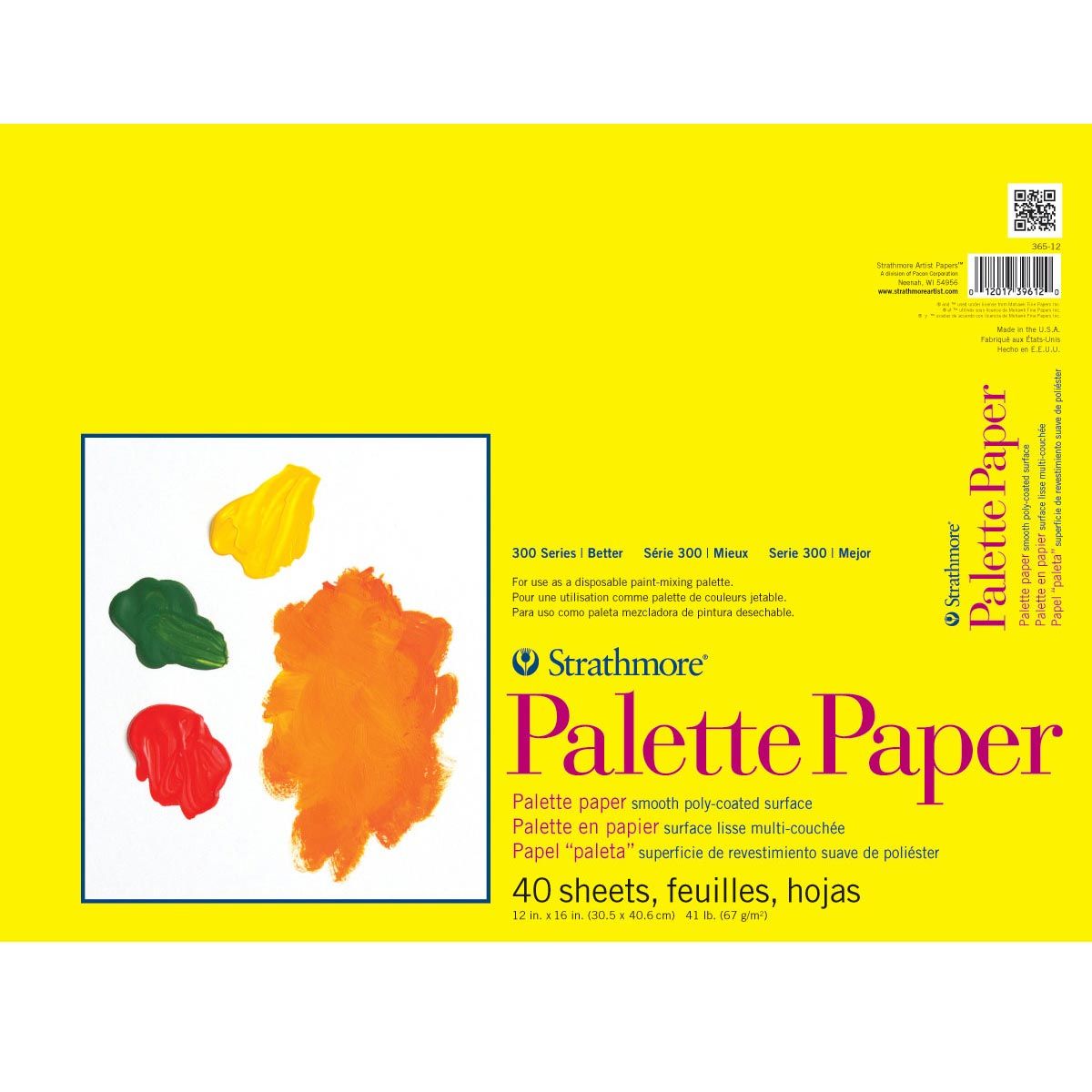 Strathmore 300 Series Palette Paper 40-Sheet Pad 12 x 16 inches