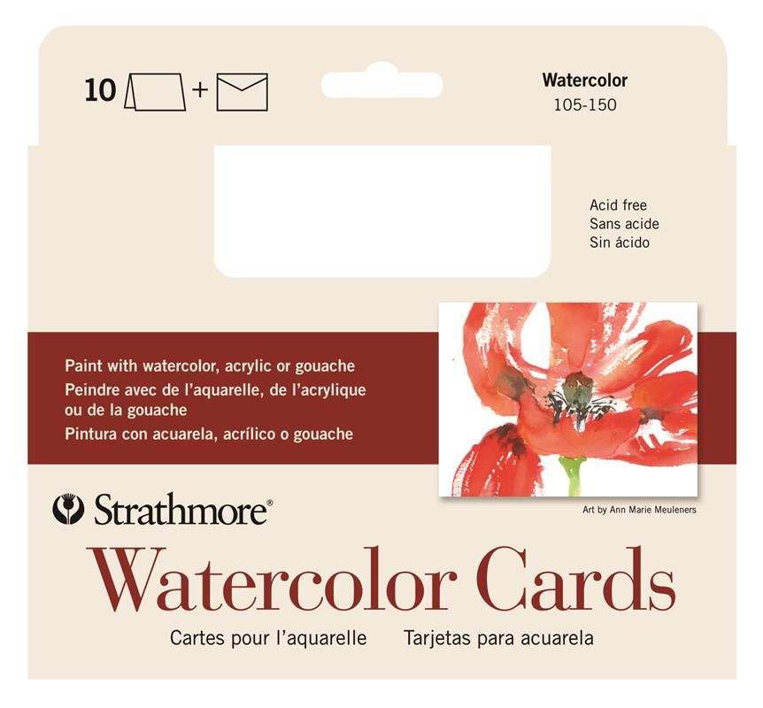Strathmore Watercolour Cards - 10 Pack Boxed Cards and Envelopes