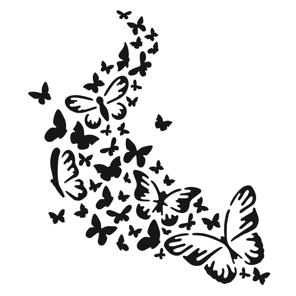 The Crafters Workshop Stencil - Mini Butterfly Trail 6 x 6 inch