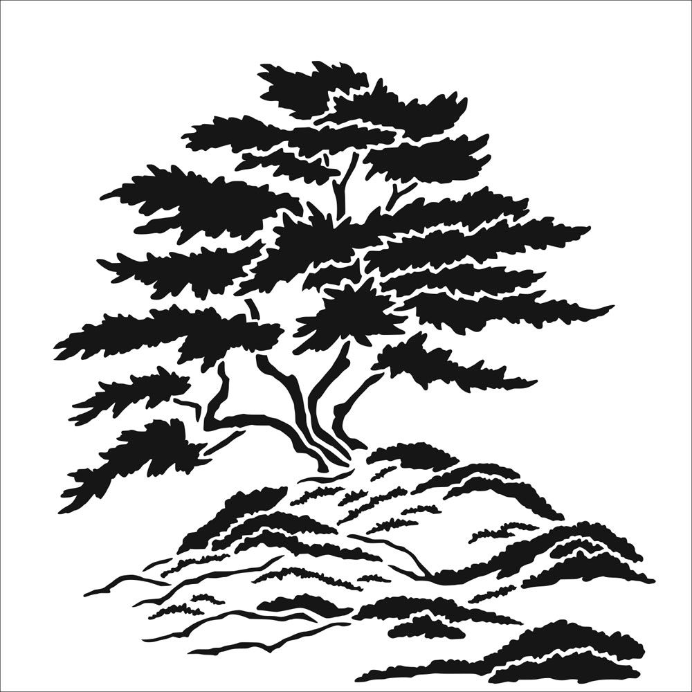 The Crafters Workshop Stencil - Cypress Tree 6 x 6 inch
