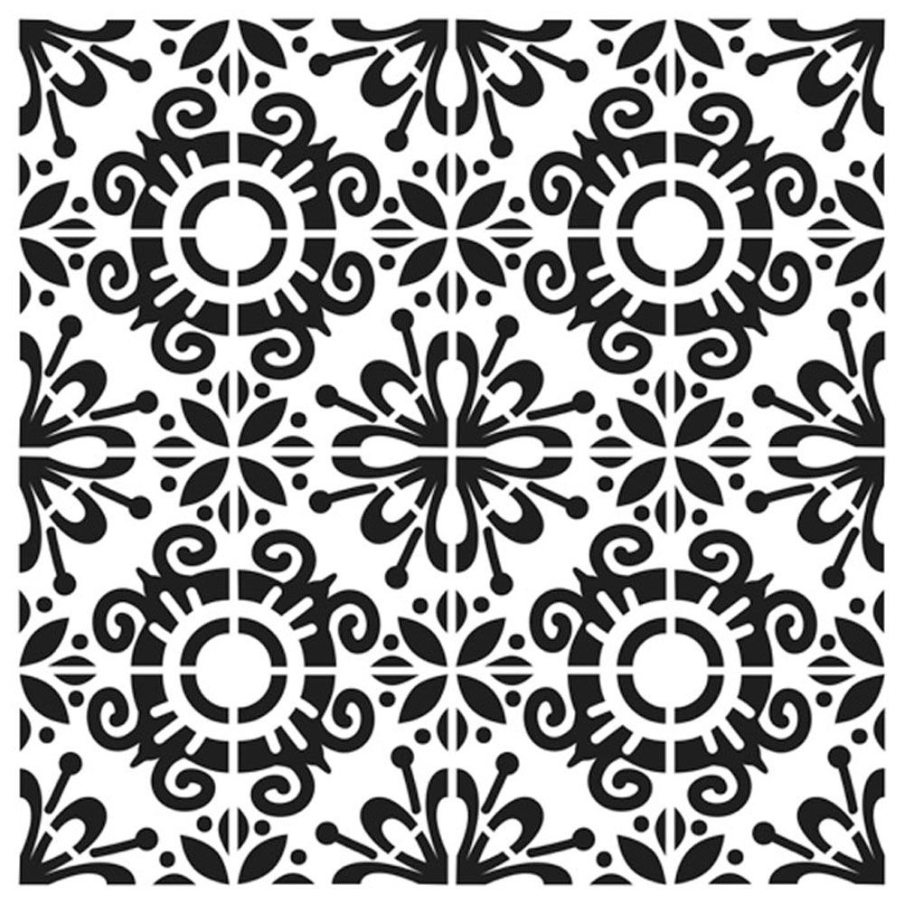 The Crafters Workshop Stencil - Fantasy Tile 12 x 12 inch