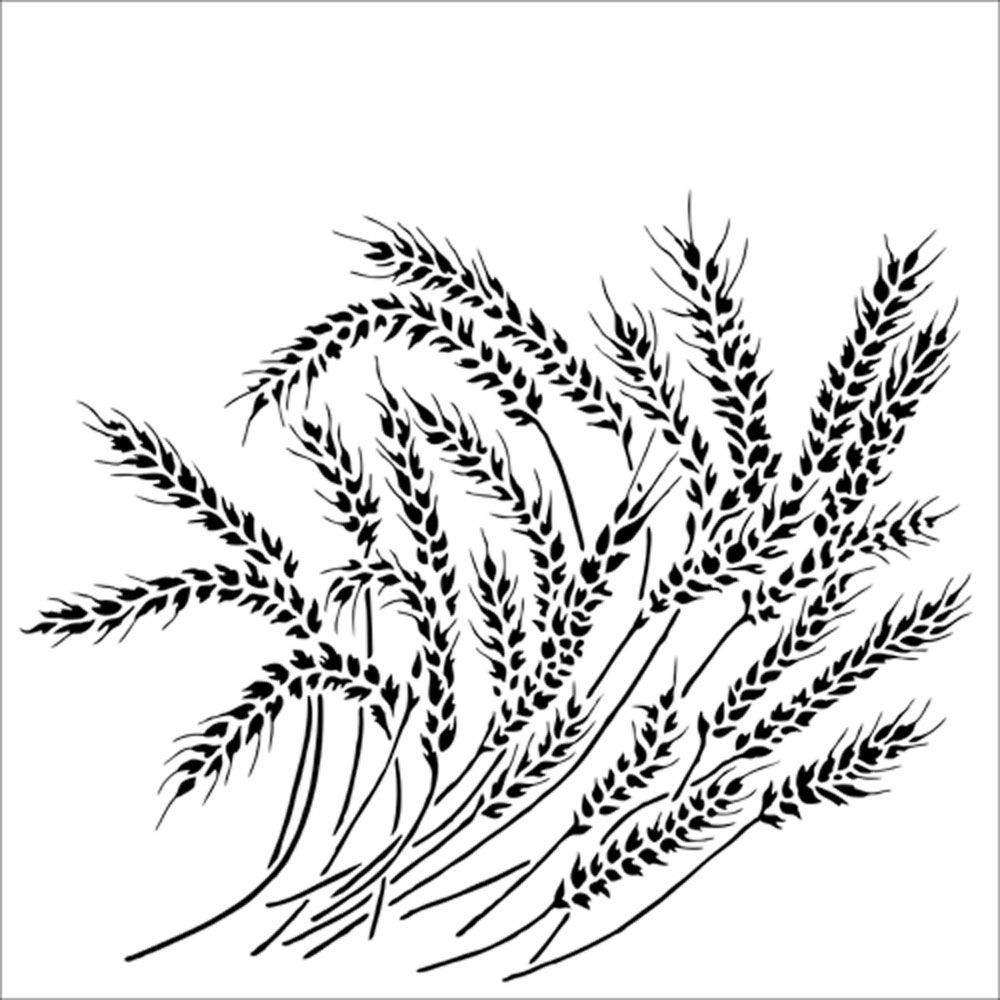 The Crafters Workshop Stencil - Wheat Stalks 6 x 6 inch