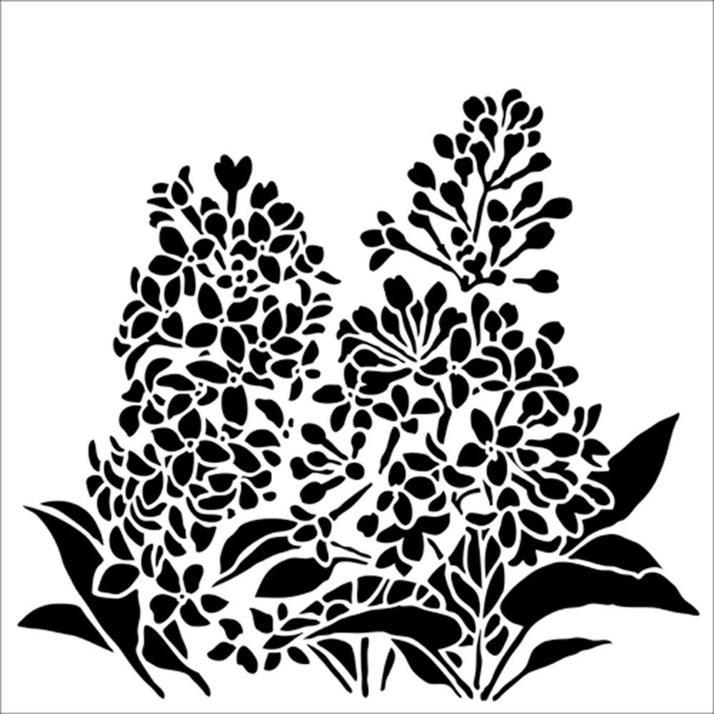 The Crafters Workshop Stencil - Lilacs 6 x 6 inch