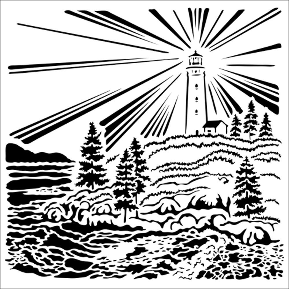 The Crafters Workshop Stencil - Lighthouse 6 x 6 inch