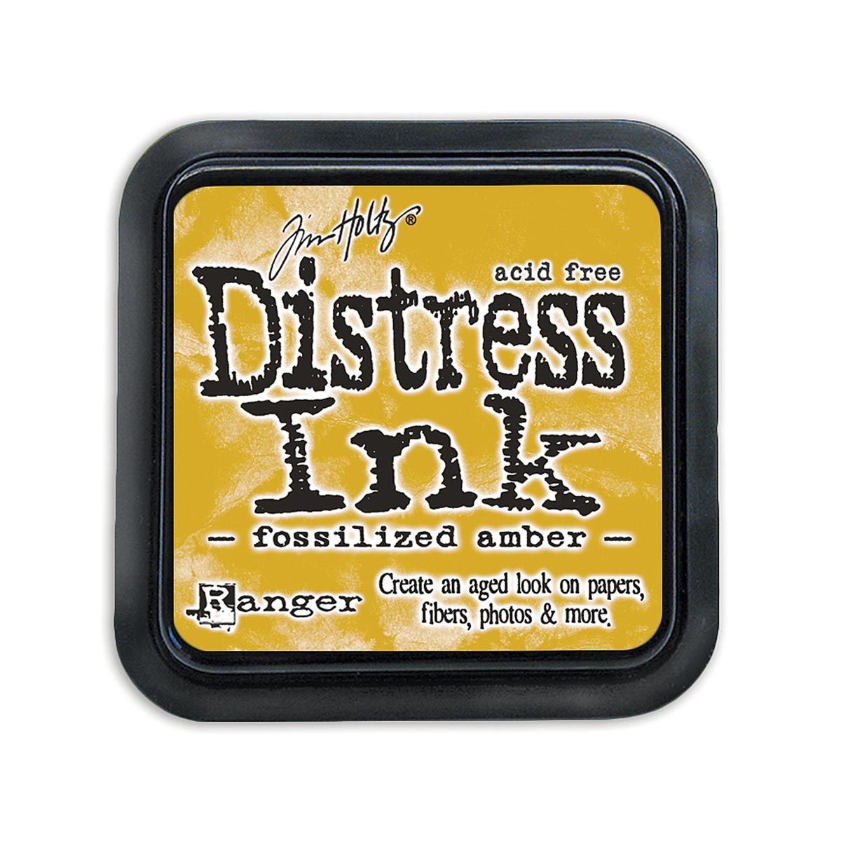 Tim Holtz Mini Distress Ink Pad, Fossilized Amber 1x1-in