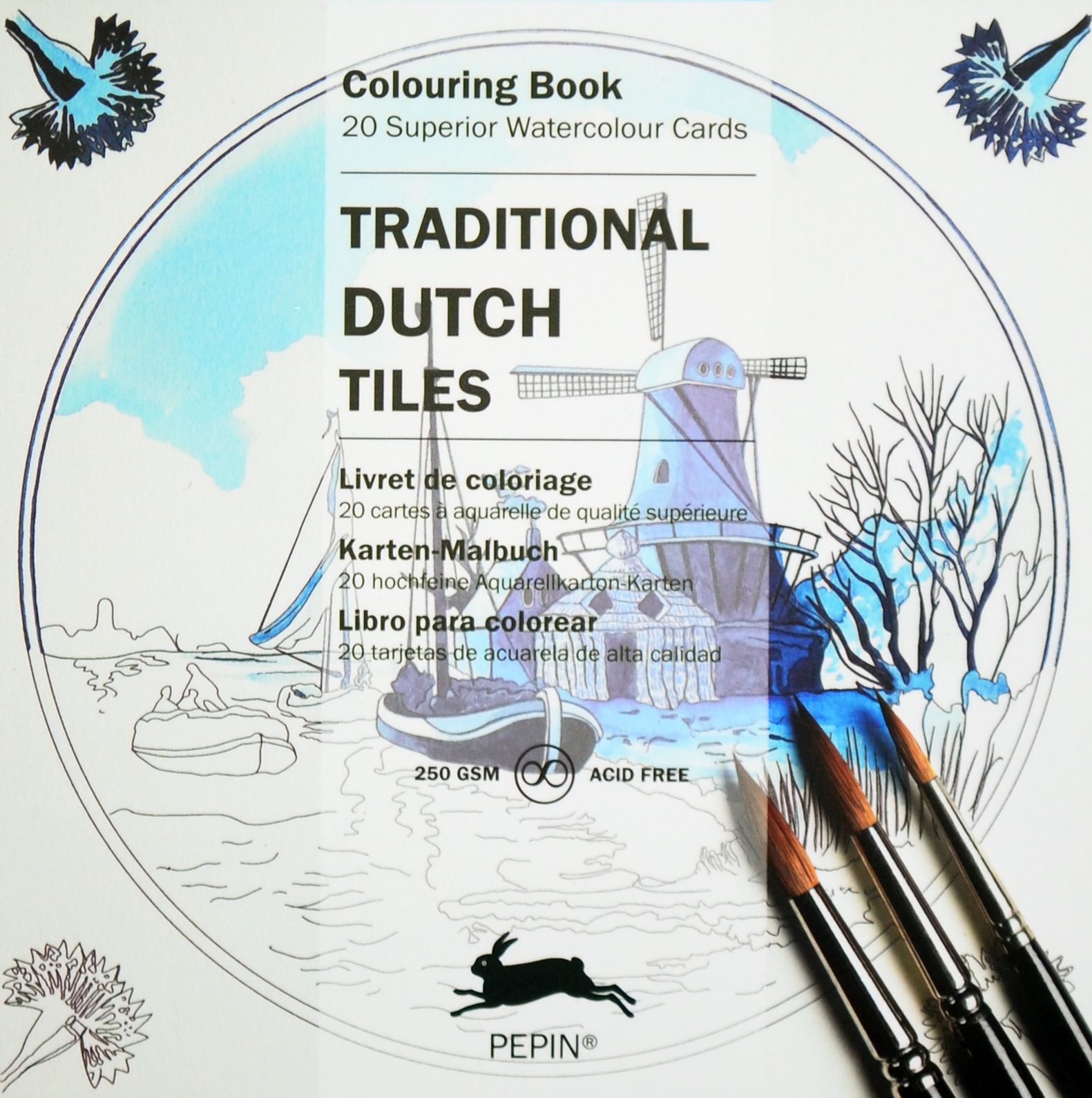 TRADITIONAL DUTCH SQUARE TILE: Artists' Colouring Paperback Book
