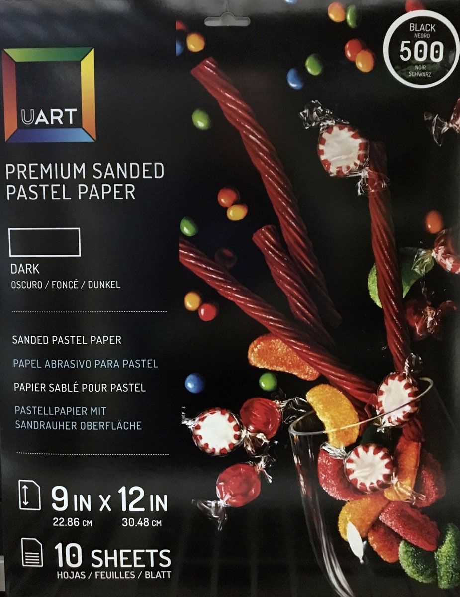 UART Dark Premium Sanded Pastel Paper Grade 500, 9" x 12"-10 Pkg