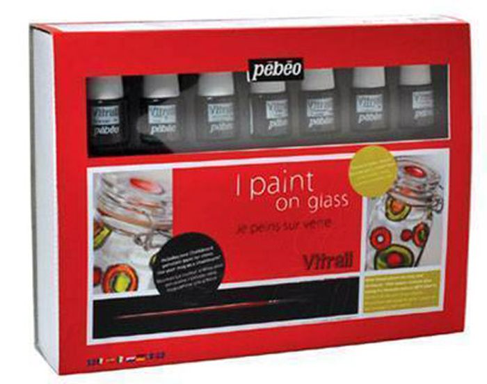 Pébéo Vitrail Paint On Glass Set 8 x 20 ml Jars