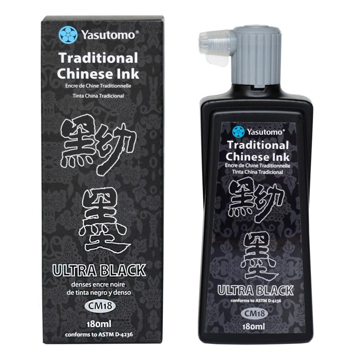 Yasutomo Traditional Chinese Ultra Black Ink 180ml