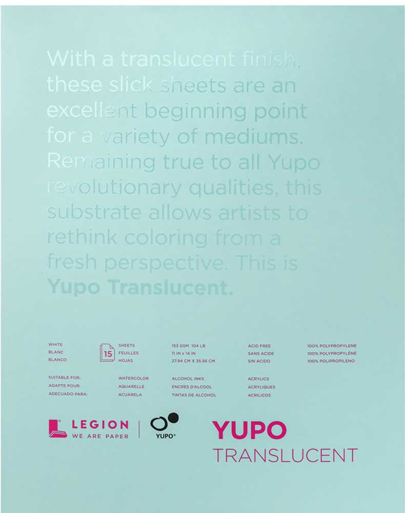 Yupo Translucent 153 gsm 15 Sheet Pad 27.94x35.56cm/11x14in